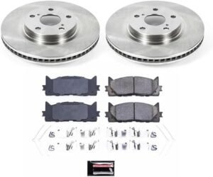 POWERSTOP Brake Rotors Kit For Lexus ES300h ES350 Toyota Avalon Camry - Front OE Replacement Rotors Kit with Ceramic Brake Pads Autospecialty, KOE3053 - Image 2