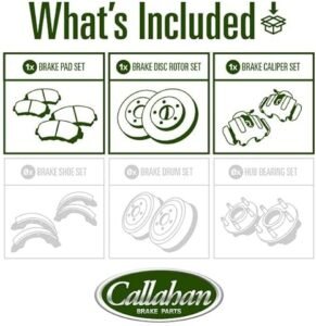 Callahan Brake Parts Front Brake Kit For Scion tC 2005-2010, Toyota Celica 2003-2005 [Model Specific] Replacement Brake Rotors and Ceramic Brake Pads - Image 2