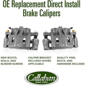 Callahan Brake Parts Front Brake Kit For Scion tC 2005-2010, Toyota Celica 2003-2005 [Model Specific] Replacement Brake Rotors and Ceramic Brake Pads - Image 5