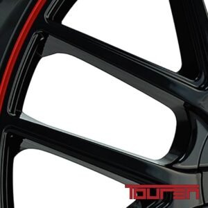 Touren TR60 3260 Wheel with Black Finish with Red Ring (16x7\"/5x100mm) - Image 4