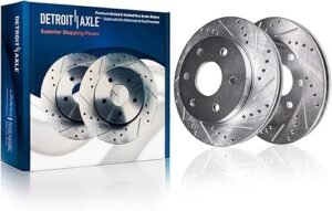 Detroit Axle - Brake Kit for Chevy Silverado Sierra 1500 Tahoe Yukon XL Suburban Escalade ESV Drilled & Slotted Brake Rotors Ceramic Brakes Pads Replacement Front and Rear - Image 5