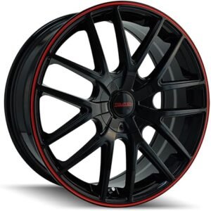 Touren TR60 3260 Wheel with Black Finish with Red Ring (16x7\"/5x100mm)