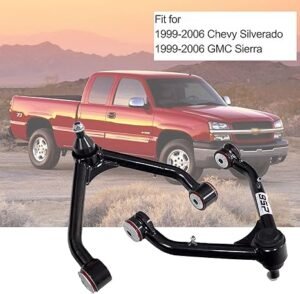 Front Upper Control Arms, 2-4\" Lift Tubular Ball Joint Kit Compatible with 1999-2006 Silverado 1500 Sierra 4WD 4X4 RWD with 6-lug Wheels (Pair) - Image 4