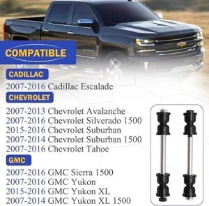 K700432 Front Stabilizer Sway Bar End Links for 2007-2016 Chevy Silverado 1500 Avalanche Tahoe Suburban/GMC Sierra Yukon/Cadillac Escalade K700538 - Image 2