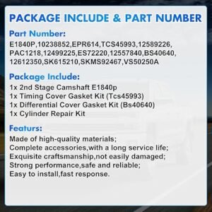 E1840P 10238852 Overhaul Parts Timing Timing Camshaft Kit Fits for 1999-2006 Silverado 1500 5.3L TCS45993 12589226 12612350 Camshaft Repair Aftermarket Parts - Image 3