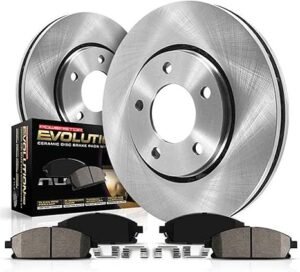 POWERSTOP Brake Rotors Kit For Lexus ES300h ES350 Toyota Avalon Camry - Front OE Replacement Rotors Kit with Ceramic Brake Pads Autospecialty, KOE3053