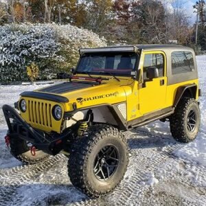 RockTrix RT105 17 inch Wheel Compatible with Jeep Wrangler YJ TJ 5x4.5 5x114.3 Bolt Pattern 17x9 (-12mm Offset, 4.5in Backspace) 71.5mm Bore, Black Wheel, Also fits Cherokee XJ Grand Cherokee ZJ - Image 2