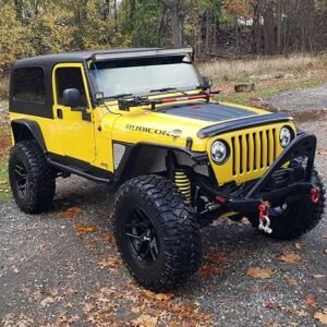 RockTrix RT105 17 inch Wheel Compatible with Jeep Wrangler YJ TJ 5x4.5 5x114.3 Bolt Pattern 17x9 (-12mm Offset, 4.5in Backspace) 71.5mm Bore, Black Wheel, Also fits Cherokee XJ Grand Cherokee ZJ - Image 3